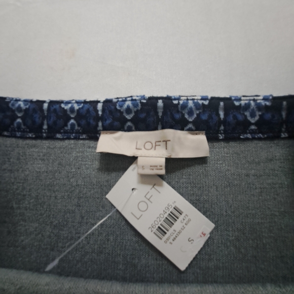 LOFT Square Neck Puff Sleeve Blouse Women's Size S Blue Floral Print - Picture 5 of 5